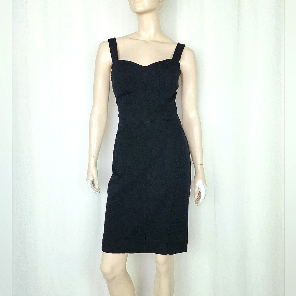 Diane Von Furstenberg Jiwon Sleeveless Sheath Ponte Black Dress Size 10